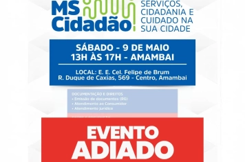 Evento “MS Cidadão” é adiado em Amambai devido às condições climáticas