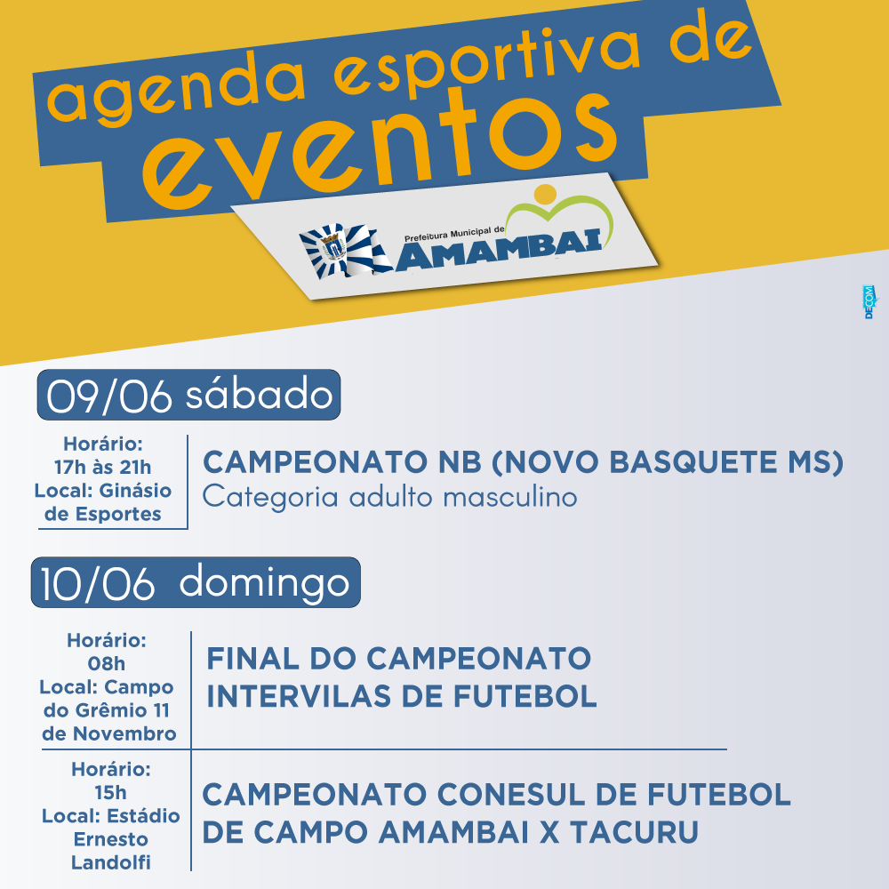 Agenda esportiva de eventos