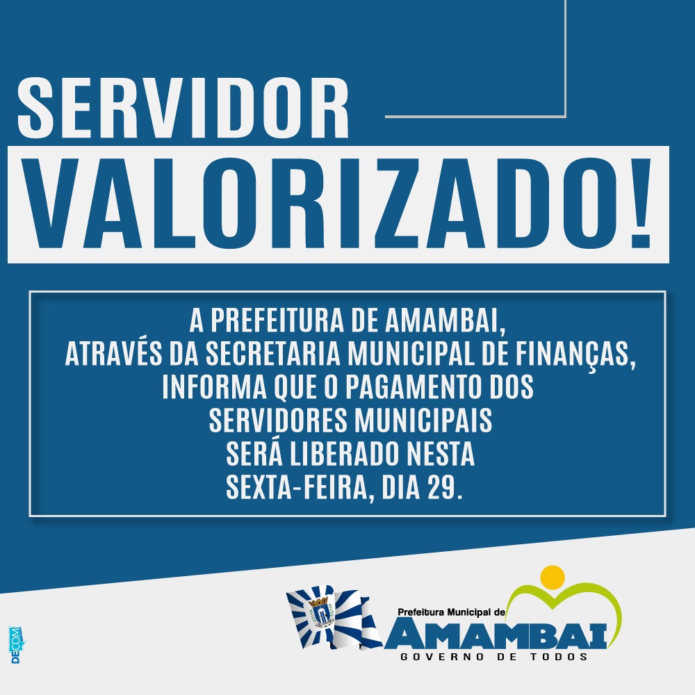 Prefeitura de Amambai paga salários do mês de junho nesta sexta-feira (29)