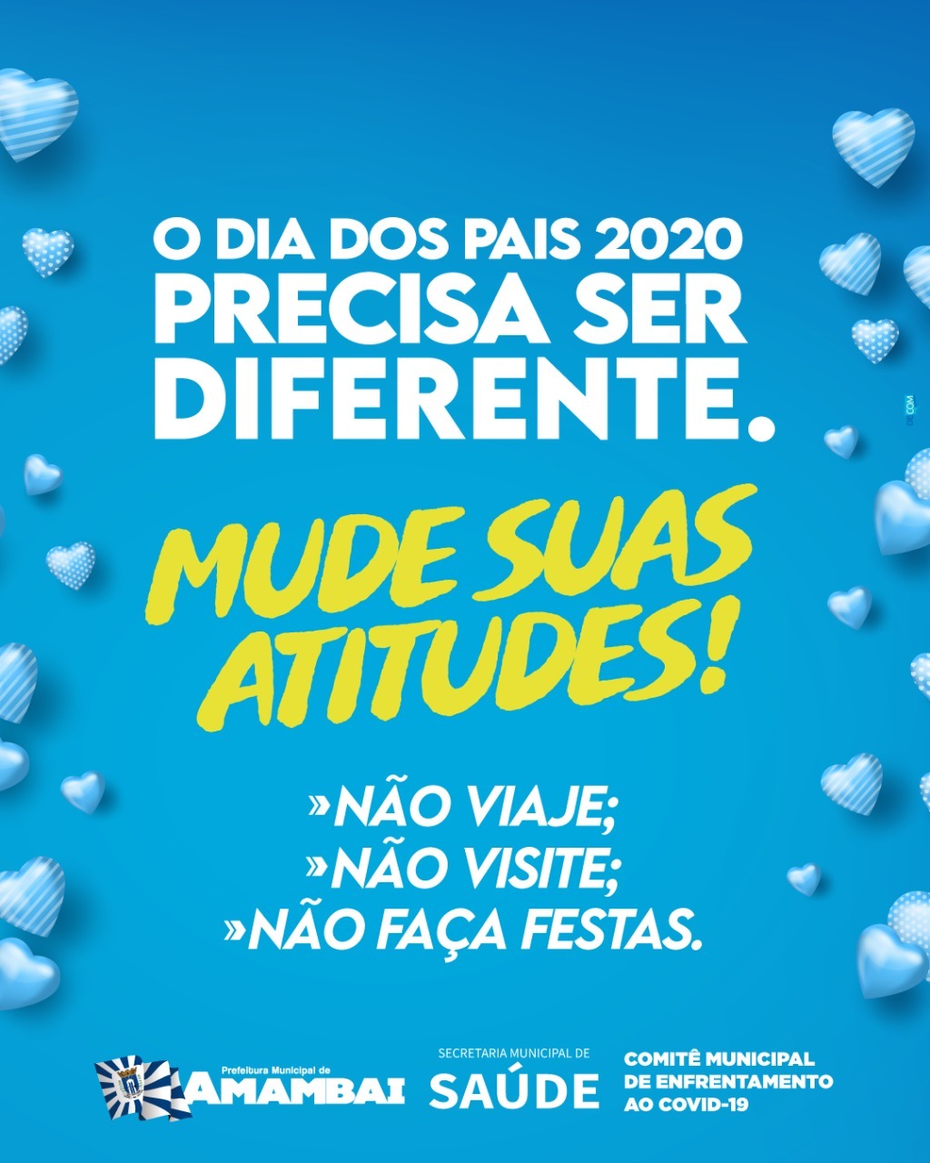 Prefeitura de Amambai emite alerta para comemorações de Dia dos Pais