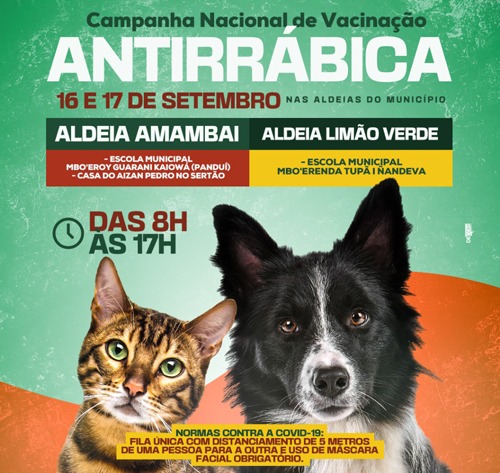 Secretaria de Saúde realiza Campanha de Vacinação Antirrábica nas aldeias Amambai e Limão Verde