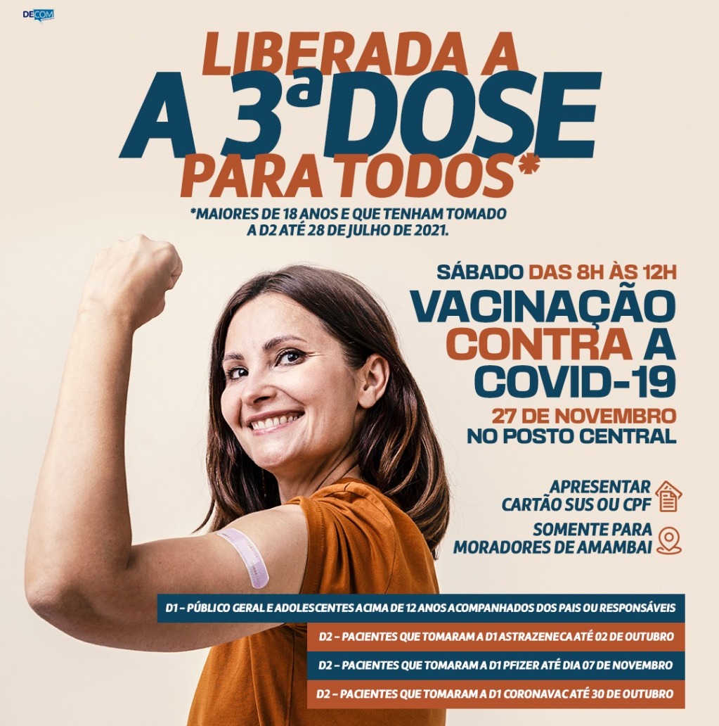 Terceira dose da vacina contra a COVID-19 é liberada para população em geral de Amambai