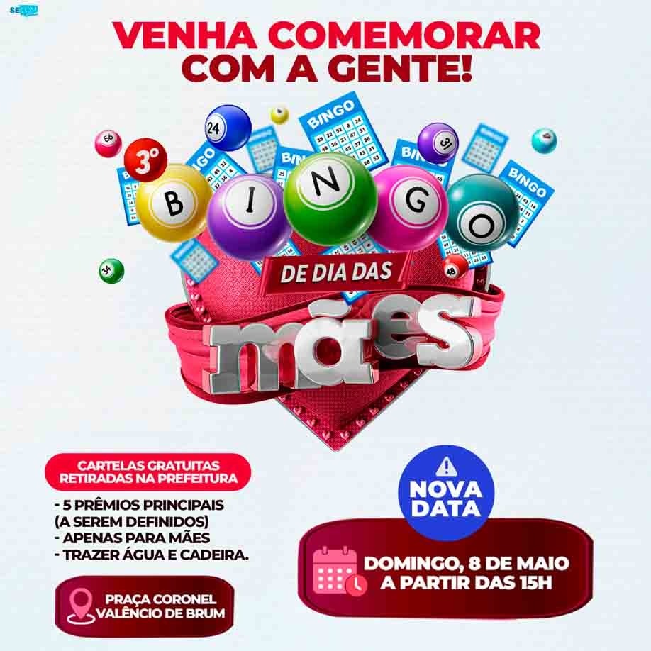 3º Bingo de Dia das Mães tem nova data e cartelas disponíveis para retirada na Prefeitura de Amambai