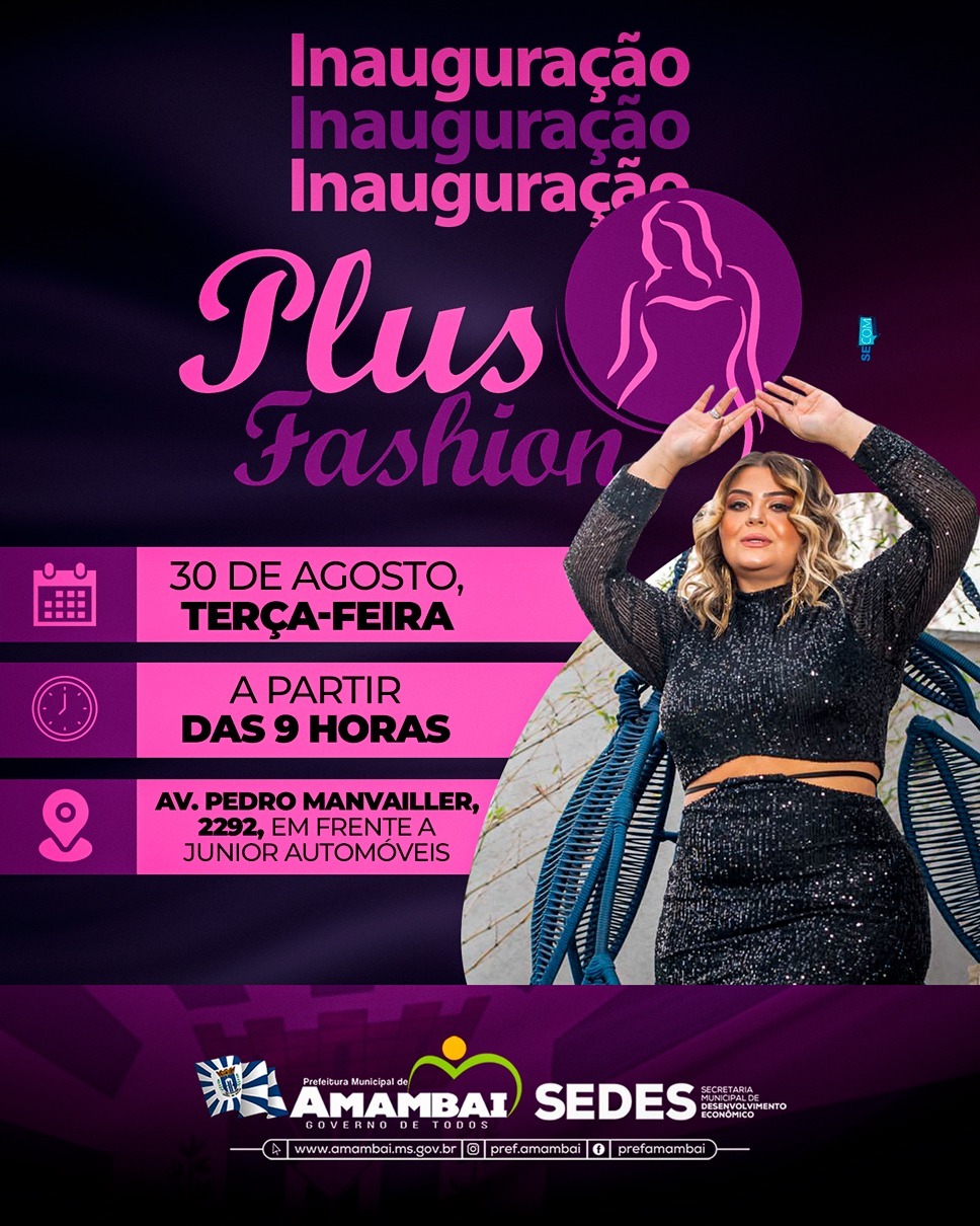 Plus Fashion inaugura loja física nesta terça-feira em Amambai