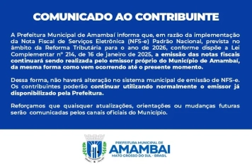 A Prefeitura Municipal de Amambaí informa
