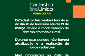 Cadastro Único passa por modernização e ficará temporariamente fora do ar em todo o país
