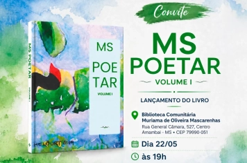 “MS Poetar – Volume I” será lançado em Amambai celebrando a literatura sul-mato-grossense