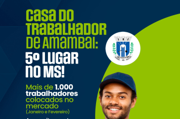 Casa do Trabalhador de Amambai alcança 5º Lugar no MS em colocação de Trabalhadores