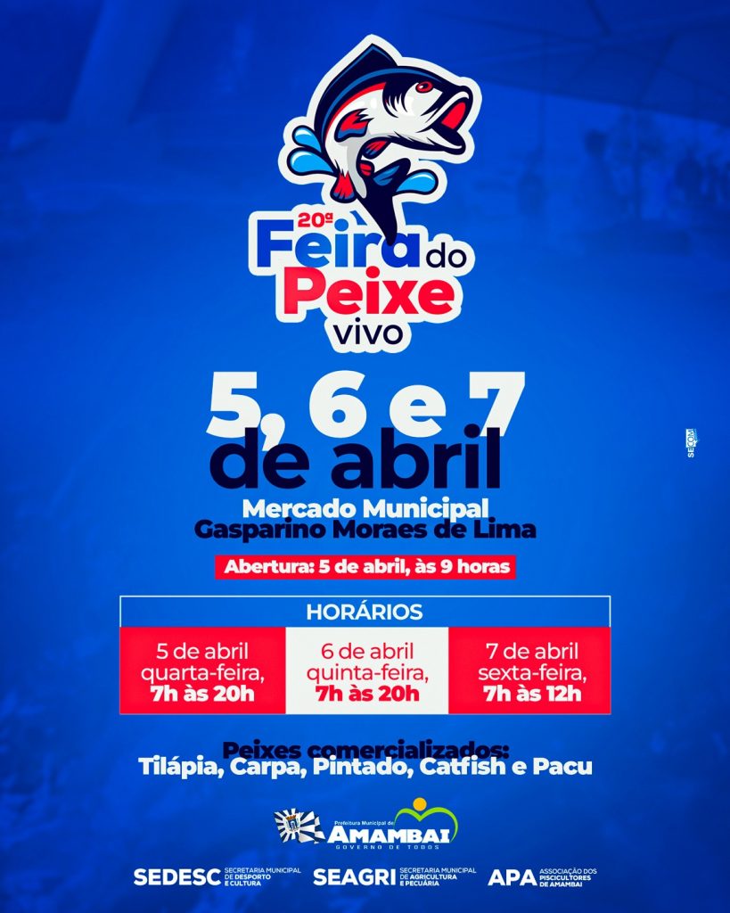 Vem aí a 20ª Feira do Peixe vivo em Amambai