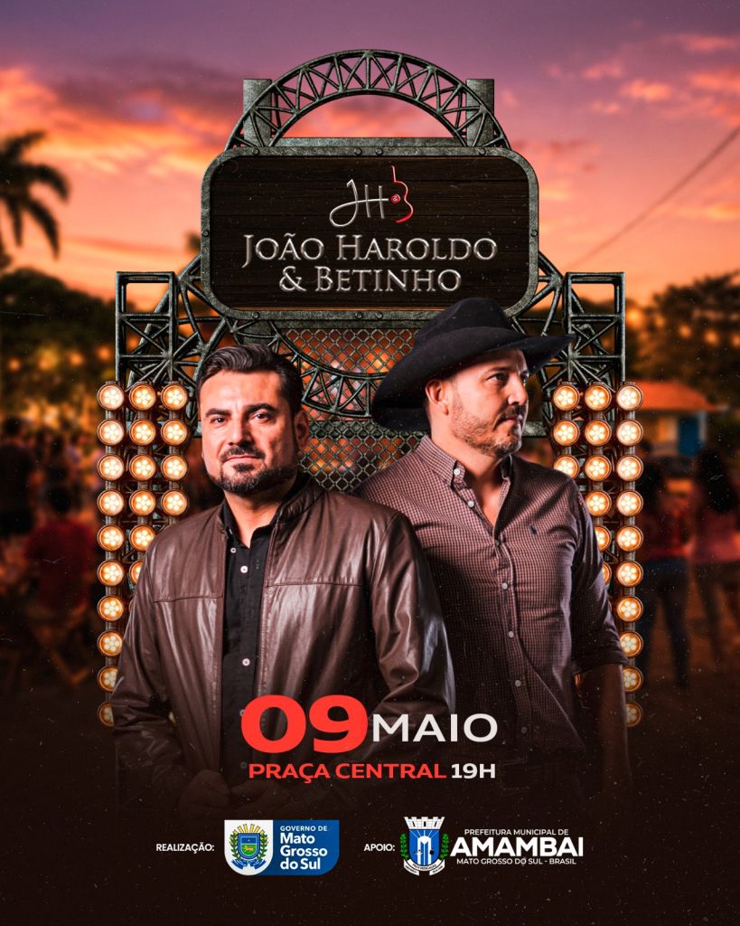 A dupla João Haroldo e Betinho se apresenta neste sábado (9) em Amambai